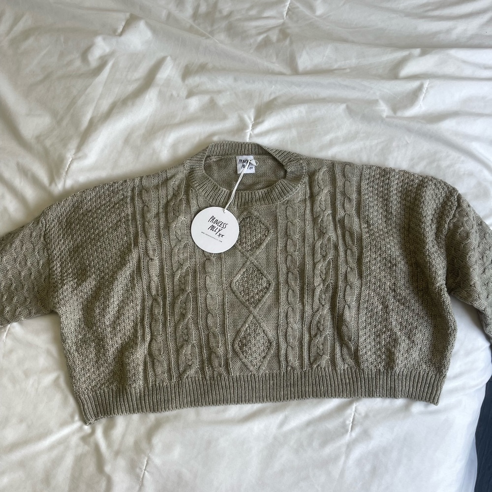 Princess Polly Stan Cropped Sweater Grey